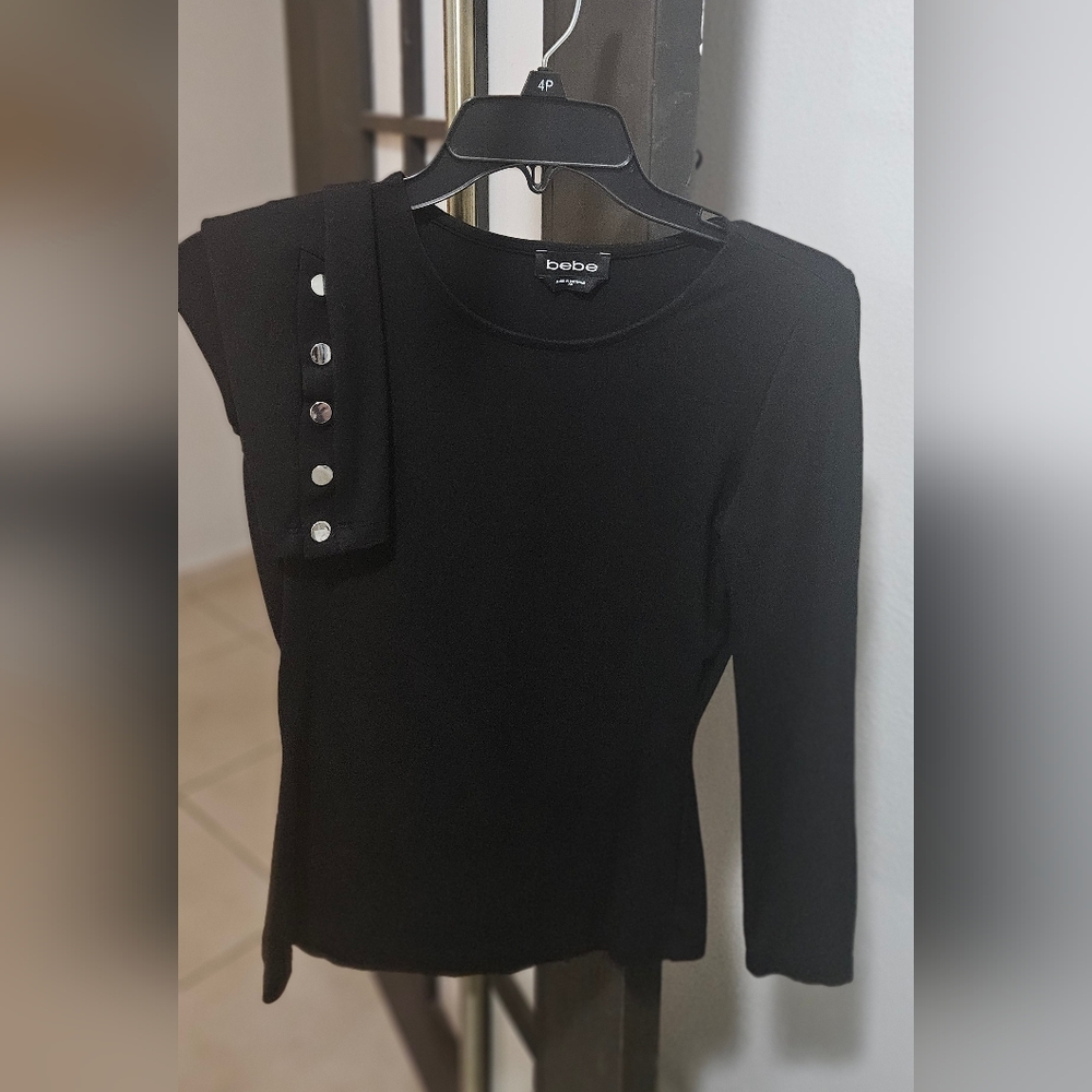 Bebe Elegant Black Long Sleeve Dress